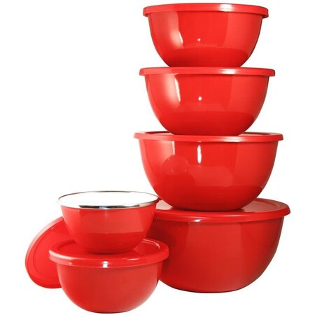 Reston Lloyd Reston Lloyd 44600 12pc Enamel on Steel Bowl Set Red 44600